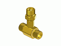 Brass Manifold Coupler Tees - 3 way CGA Valve Outlets