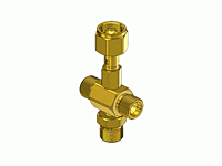 Brass Manifold Coupler Tees - 4 way CGA Valve Outlets, Nut & Nipple Inlet C-4540CV