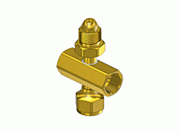Brass Manifold Coupler Tees - 4 way CGA Valve Outlets, Nut & Nipple Inlet C-4580